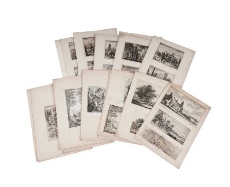 A collection of 16th Century and later mounted engravings and etchings, mostly Dutch and Belgian to include: Esaias van den V
