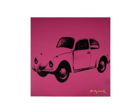 After Andy Warhol(American 1928-1987)"Volkswagen (Pink)",signed in the plate,limited edition offset lithograph, numbered 150/