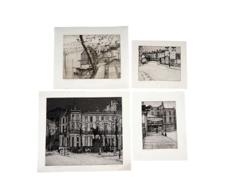 Alan Carr Linford(Mid 20th Century British)"Queens Gate SW7",pencil signed and titled,aquatint etching,plate 27.5 x 31.5cms, 