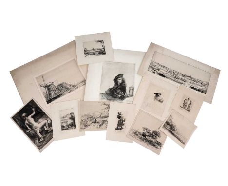 After Rembrandt Van Rijn(Dutch, 1609-1669)A collection of twelve prints, some photogravures with the red seal of Amand-Durand