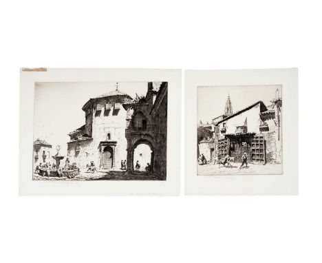 Lionel Arthur Lindsay(1874-1949)"Convent of Santa Eufemia, Antequera",pencil signed, titled and dated 1934,limited edition et