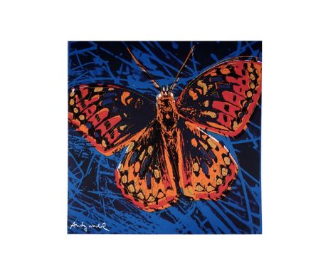 After Andy Warhol(American 1928-1987)"Butterfly",signed in the plate,limited edition offset lithograph, numbered 306/2400, wi