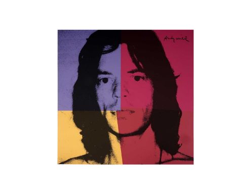 After Andy Warhol(American 1928-1987)"Mick Jagger (Coloured)",signed in the plate,limited edition offset lithograph, numbered