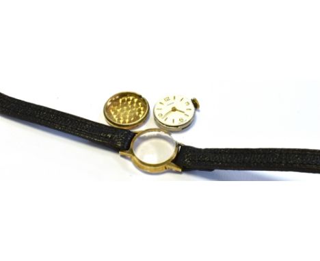 LADIES 9CT GOLD JUVENIA WRISTWATCH 17.0mm diameter round case, hallmarked 9.375 London 1959.  Weight 8.6 grams.
