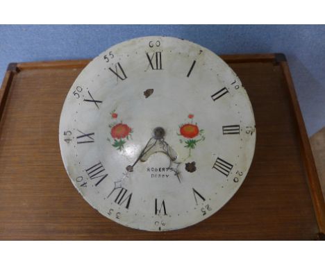 A 19th Century longcase clock movement and dial, signed Roberts, Derby
