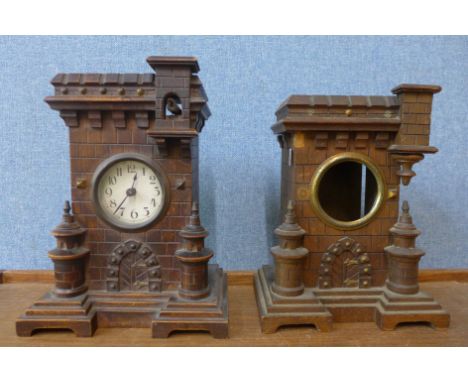 A 19th Century cuckoo mantel clock and another case