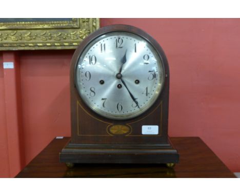 An Edward VII inlaid mahogany bracket clock