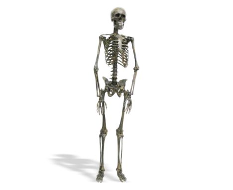 BRONZE SKELETON. Patinated bronze skeleton, dark green patina, very well finished in details and details. exact copy of the h