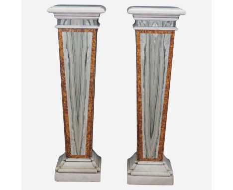 Pair of Herms in fine Cipollino marble. ADDITIONAL PHOTOS, INFORMATION OF THE LOT AND SHIPPING INFORMATION CAN BE REQUEST BY 