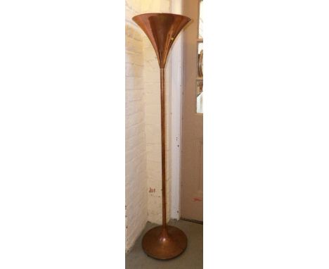 A copper floorstanding lamp Unfortunately we are not doing condition reports on this sale.
