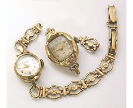 Two vintage 9ct gold ladies' watches Unfortunately we are not doing condition reports on this sale.