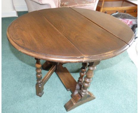 Miniature reproduction oak gate-leg table. Unfortunately we are not doing condition reports on this sale.