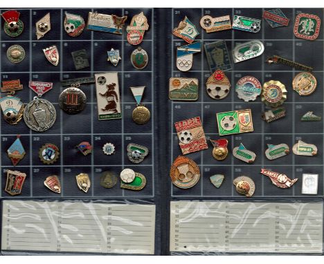 Football Pin Badge collection over 50 vintage badges featuring clubs from Russia and Germany includes Dynamo Kiev, Black Mori