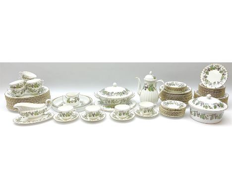 Royal Worcester dinner and tea wares, decorated in the Lavinia pattern, comprising twelve dinner plates, twelve salad plates,