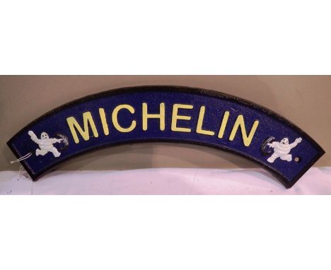 Cast iron Michelin sign, W: 20 cm. P&amp;P Group 1 (£14+VAT for the first lot and £1+VAT for subsequent lots) 