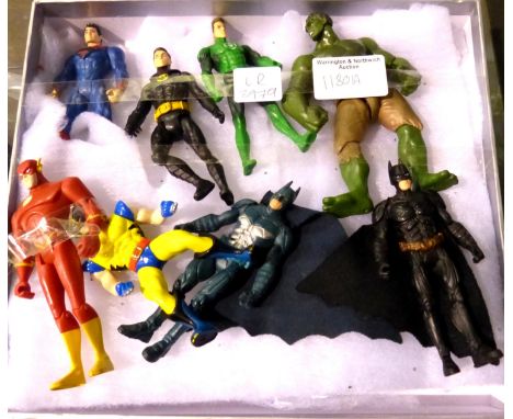 Mixed plastic action figures including The Hulk, largest H: 12 cm. P&amp;P Group 2 (£18+VAT for the first lot and £3+VAT for 