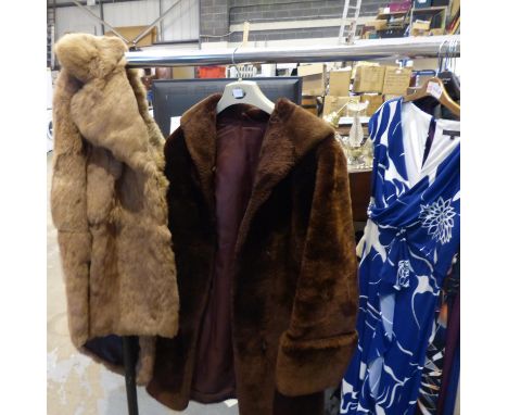 Two fur coats, fox and beaver, and lamb, size 12. P&amp;P Group 3 (£25+VAT for the first lot and £5+VAT for subsequent lots) 