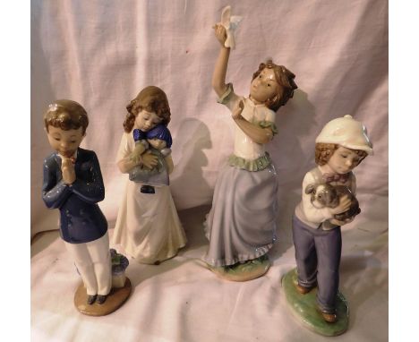 Four Nao figurines, largest H: 30 cm. P&amp;P Group 3 (£25+VAT for the first lot and £5+VAT for subsequent lots) 