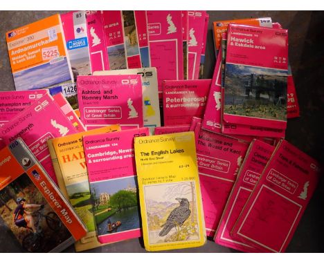 Collection of Ordnance Survey maps, approximately thirty. P&amp;P Group 3 (£25+VAT for the first lot and £5+VAT for subsequen