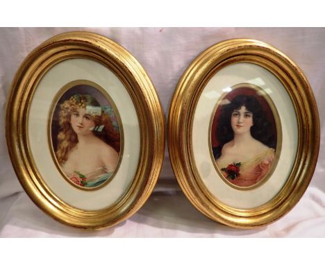 Two gilt framed oval portraits, H: 24 cm. P&amp;P Group 3 (£25+VAT for the first lot and £5+VAT for subsequent lots) 