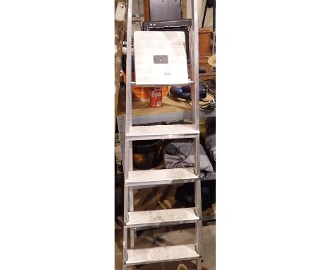 Four step aluminium stepladders. Not available for in-house P&amp;P 