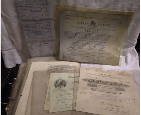 19th and 20th century ephemera to include invoices and cheques (22). P&amp;P Group 2 (£18+VAT for the first lot and £3+VAT fo