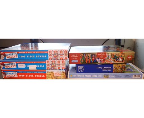 Six mixed jigsaws, some sealed. P&amp;P Group 2 (£18+VAT for the first lot and £3+VAT for subsequent lots) 