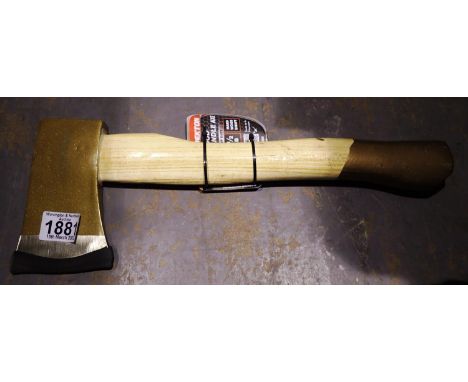 New unused wood handled felling axe. Not available for in-house P&amp;P 