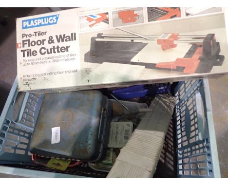 Mixed items including a Plasplugs Pro-Tiler floor and wall tile cutter. Not available for in-house P&amp;P 