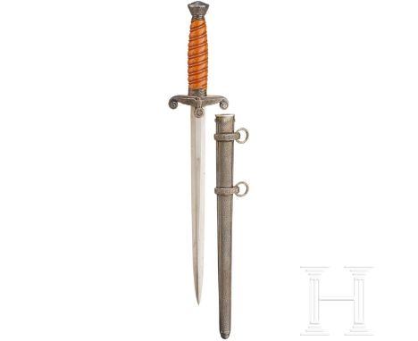 Dolch M 35 für Offiziere des Heeres von Alcoso, Solingen  Klinge mit geätztem Herstellerlogo. Versilberter Knauf und Parierst