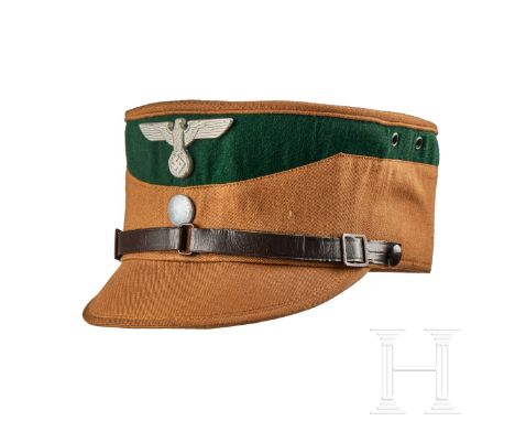 A Kepi fort he SA-Group Nordsee or Kurpfalz  Cap body in fine brown cloth, steel-green wool cap band with two ventilation hol