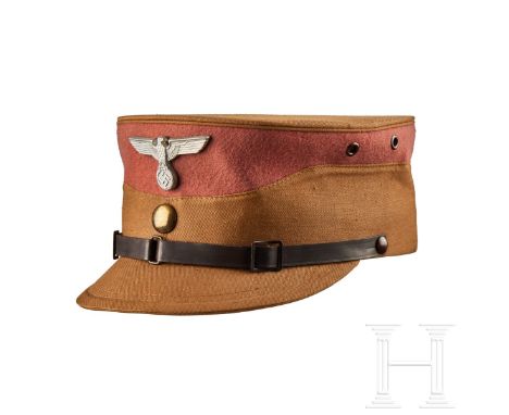 A Kepi for the SA-Group Ostmark or Südmark  Cap body in fine brown cloth, pinkish-red wool cap band with two ventilation hole