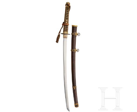 A Type 97 Navy Officer’s Kai-gunto  The blade is the usual stain resistant steel type used in navy swords, with a cosmetic st