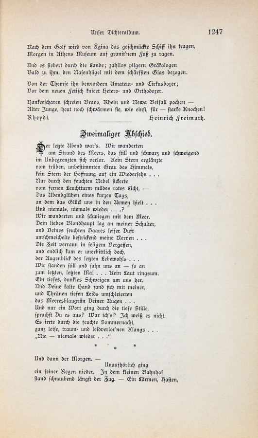 Thomas Mann. Zweimaliger Abschied. Gedicht. - In: Die Gesellschaft ...