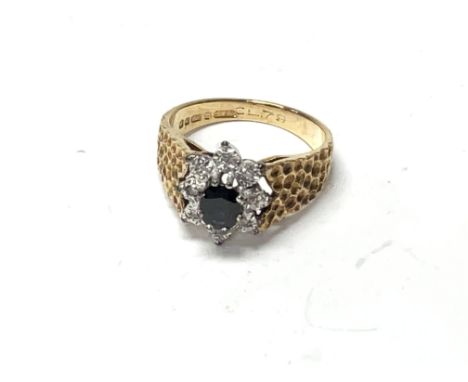 9ct gold sapphire and diamond ring