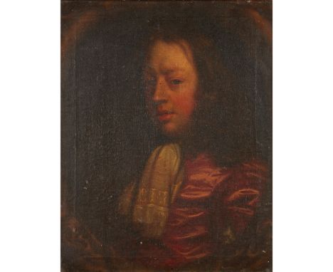 CIRCLE OF SIR PETER LELY (DUTCH 1618-1680) HALF LENGTH PORTRAIT OF THE HON. RICHARD BERTIE, 3RD SON inscribed verso, feigned 