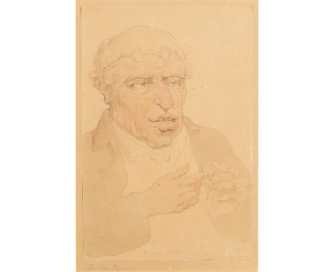 THOMAS ROWLANDSON (BRITISH 1756-1827) PORTRAIT OF ADAM YOUNG ESQ inscribed lower right, pencil and watercolour(19.5cm x 13cm 
