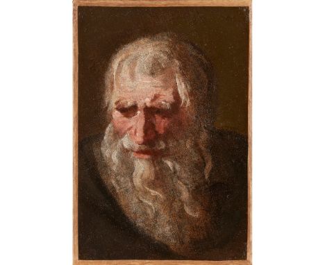 17TH CENTURY FRENCH SCHOOL HEAD SKETCH OF A BEARDED MAN oil on canvas, unframed(29cm x 20cm (11.25in x 8in))