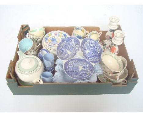 A mixed quantity of Masons china, various patterns, a Spode Italian pattern trefoil shaped serving dish etc. 