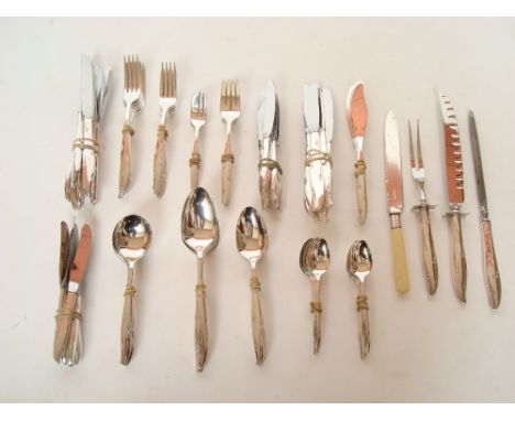 Community Plate Oneida Carousel pattern six setting canteen of cutlery comprising six knives, six forks, six dessert knives, 