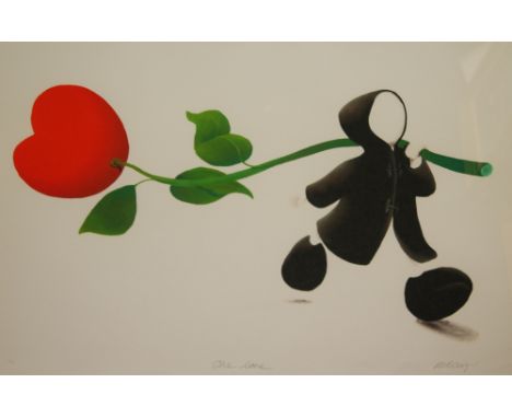 MACKENZIE THORPE (B.1956) - 'One Love', lithograph, signed in pencil, artist's proof numbered 6 from an edition of 8, framed,