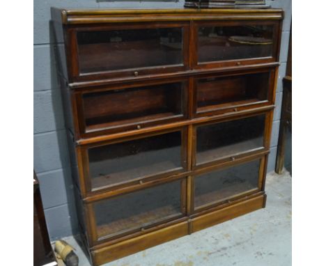 A Globe Wernicke mahogany double section bookcase on plinth base, width 121cm