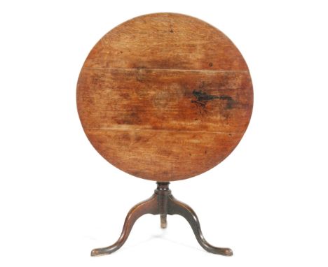 A George III oak tripod occasional table on slender splayed legs, diameter 83cm