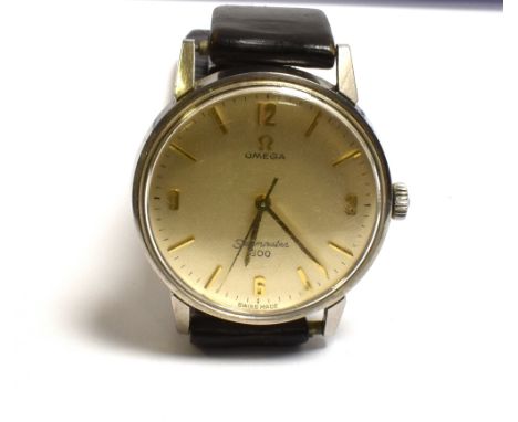VINTAGE GENTS OMEGA SEAMASTER 600 34.0mm round steel case, champagne coloured dial, gold hands and sweep with Roman and baton