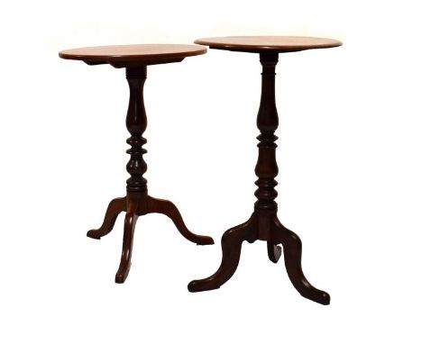 Two late 19th/early 20th Century walnut tripod tables  