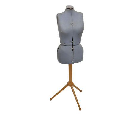 Vintage Formella eight-section dressmaking model, on wooden tripod base  