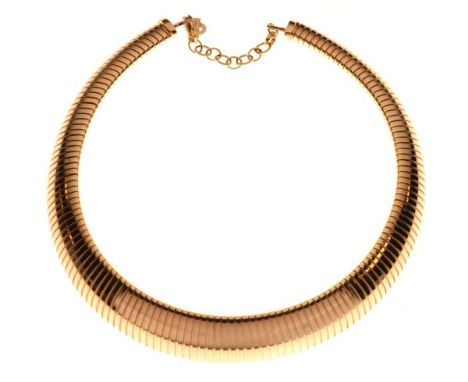 Christian Dior - Gold-plated flexible necklace stamped Made in Germany with CD tag, boxed  