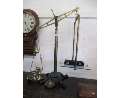 Pair of large 19th Century brass and iron dairy balance scales