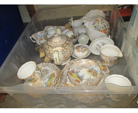 Quantity of various Aynsley floral decorated items including a Millennium daffodil vase and a Colclough 1930's tea service de