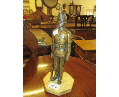 Patinated bronze figure of a Kings Royal Rifle Corps soldier, 10.5ins high